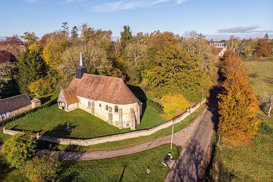 Kapelle von Herponcey aus dem Jahr 1130, Rugles, Eure, Normandie, Frankreich