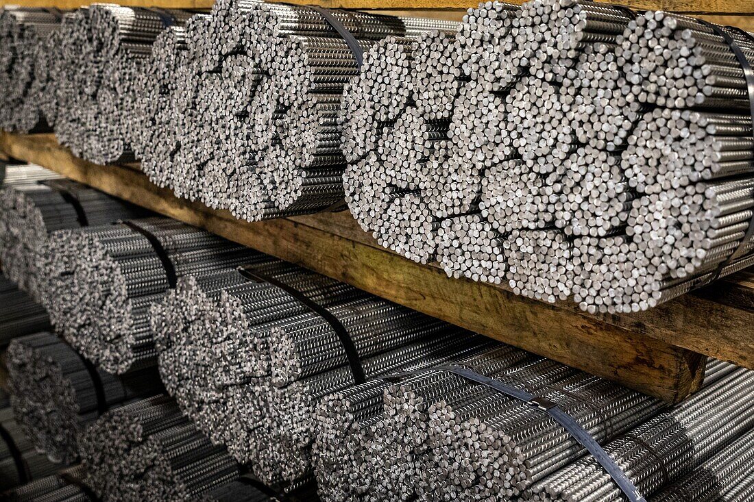 Rods and bars of steel wire, sntn - societe nouvelle de trefilerie normande (norman wire works corporation), neaufles-auvergny, eure, normandy, france
