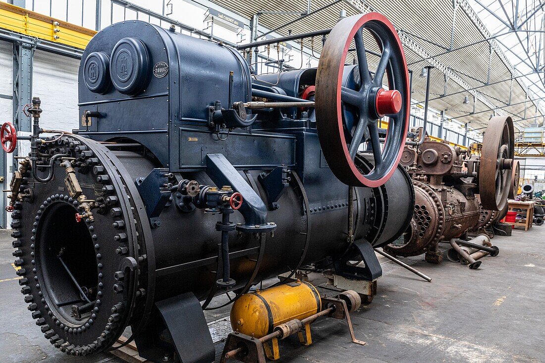 Lokomotive Mi-fixe lanz, das lebende energiemuseum, rai, orne, normandie, frankreich