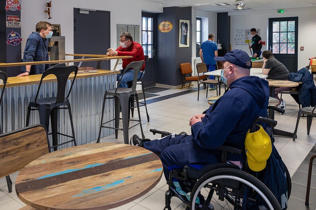 Multi-purpose room, care home for adults with mental disabilities, residence la charentonne, adapei27, association departementale d'amis et de parents, bernay, eure, normandy, france