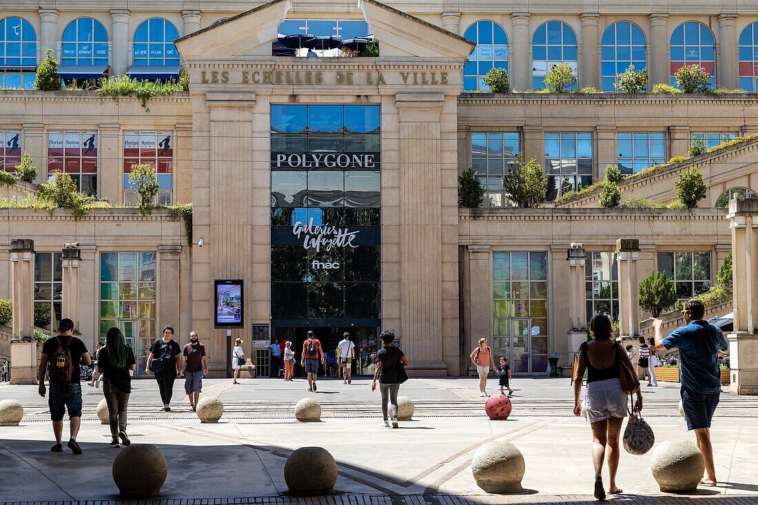 Entrance to the polygone shopping mall, montpellier, herault, occitanie, france