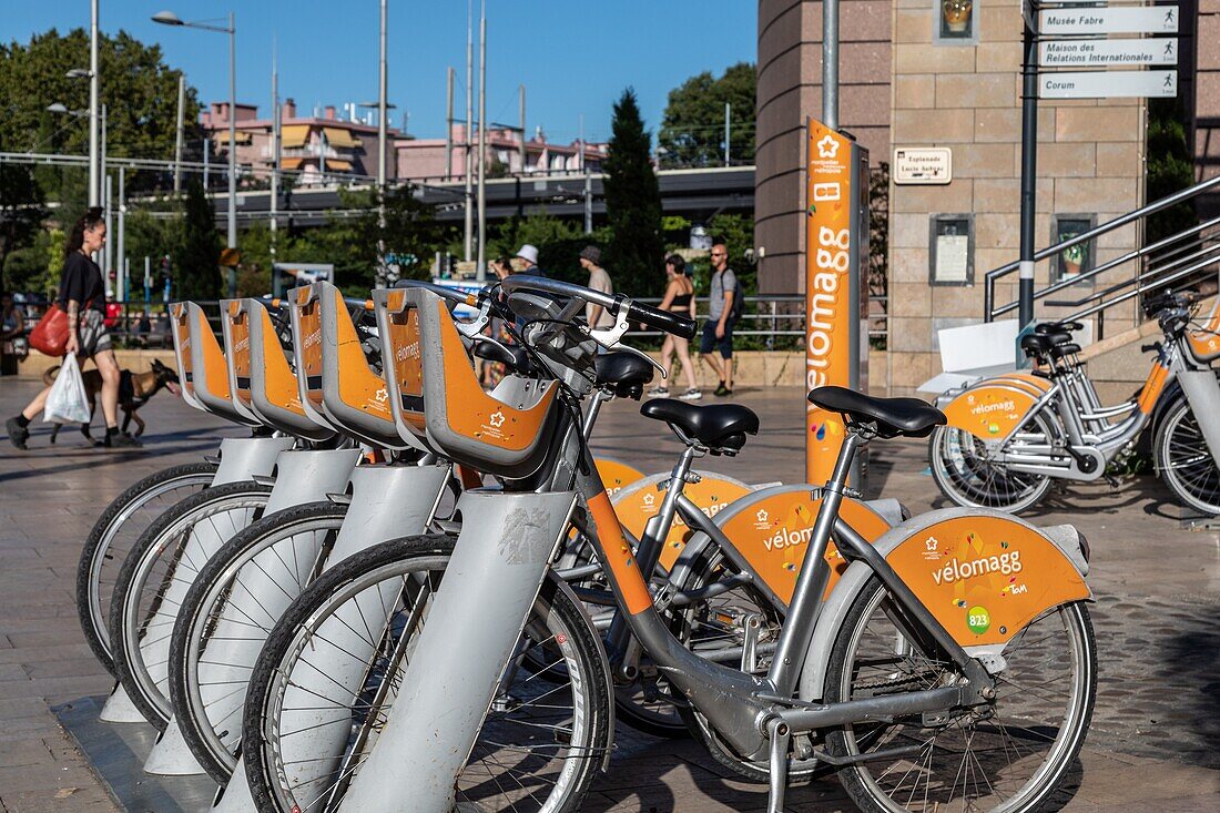 Corum Velomagg-Station, Fahrradverleih mit Selbstbedienung, montpellier, herault, occitanie, frankreich