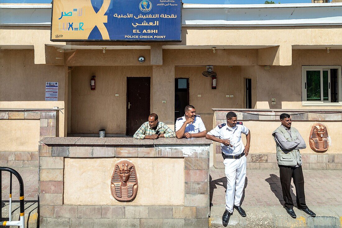 Police checkpoint, luxor, egypt, africa