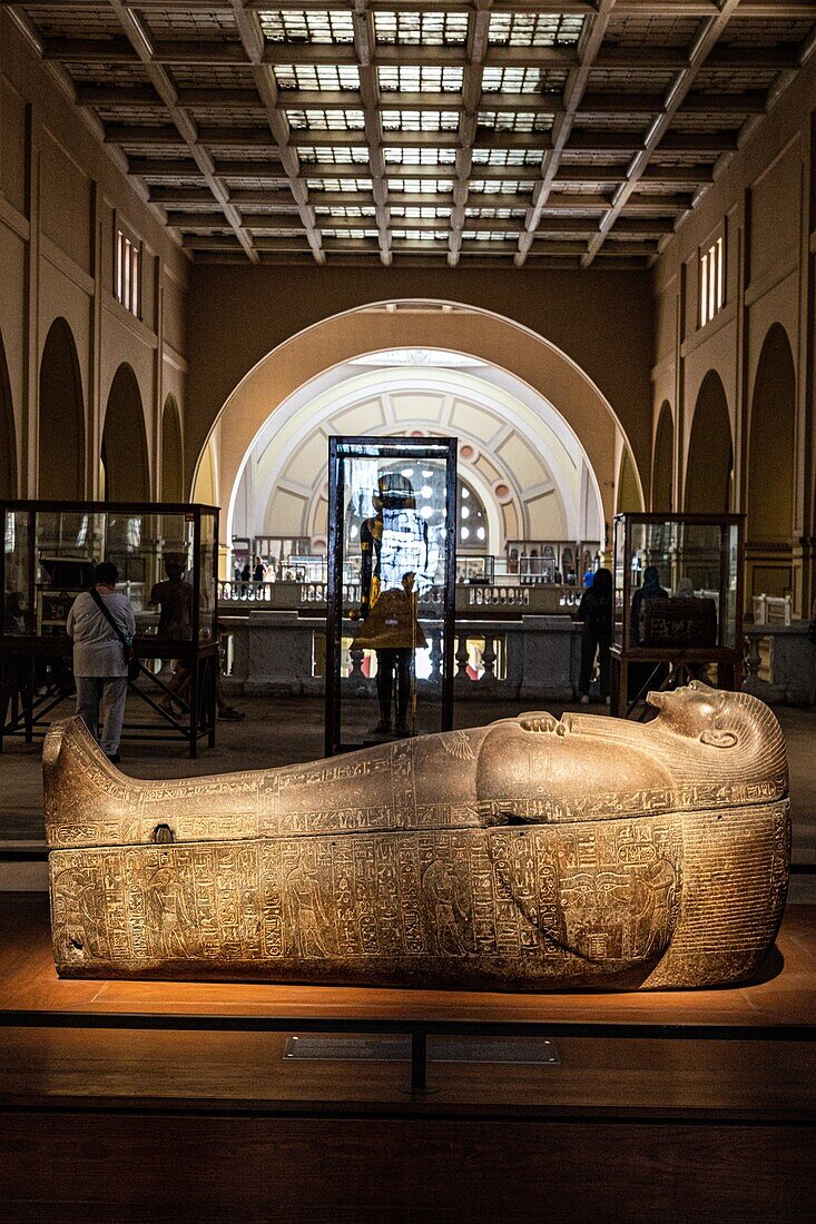 Sarkophag, Ägyptisches Museum von Kairo, das dem ägyptischen Altertum gewidmet ist, Kairo, Ägypten, Afrika