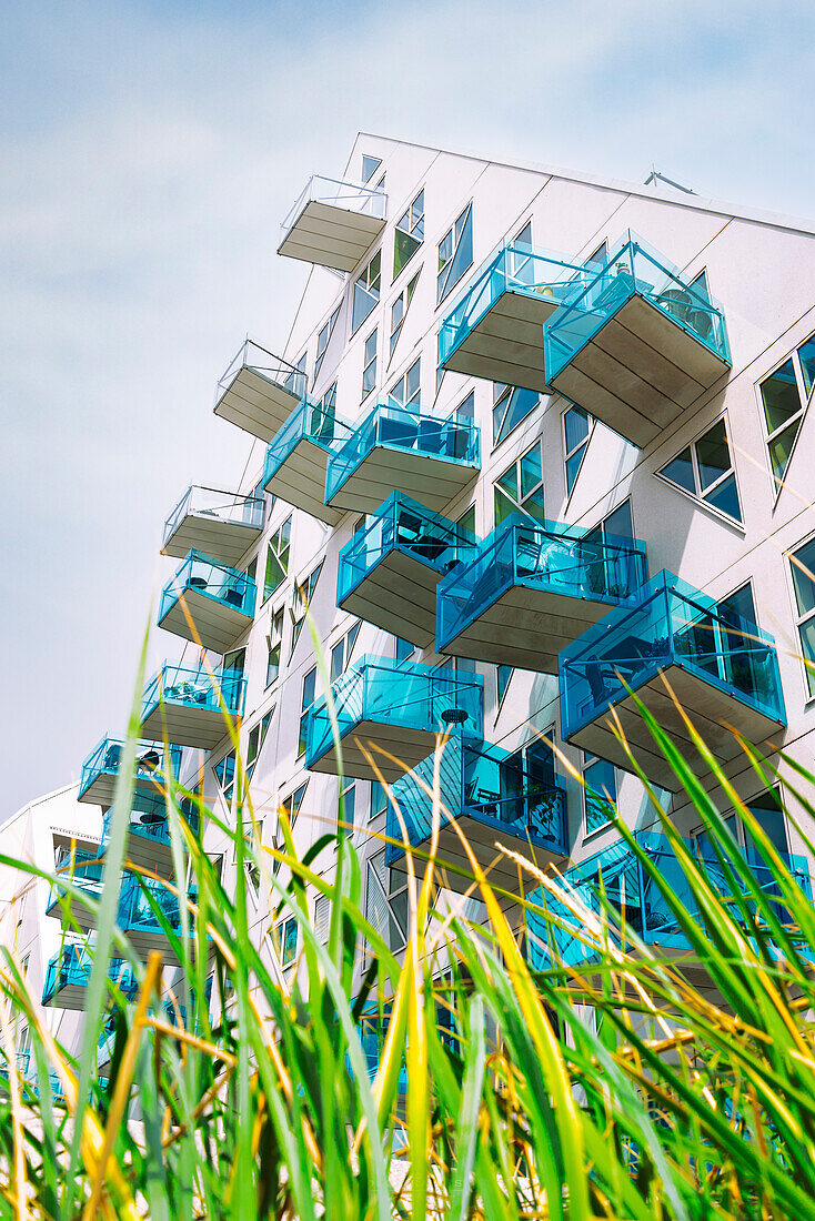 Detail of “the Iceberg” the unique and new apartment building in Aarhus, central Jutland, Aarhus province, Denmark, Europe