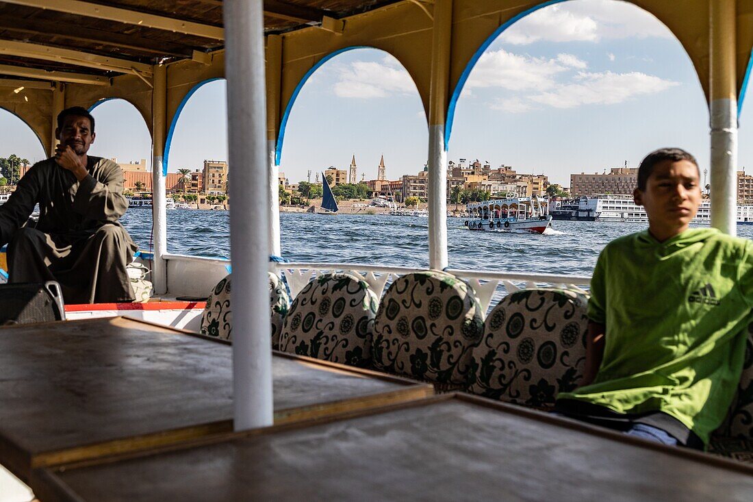 Taxiboot für die Überquerung des Nils, Luxor, Ägypten, Afrika