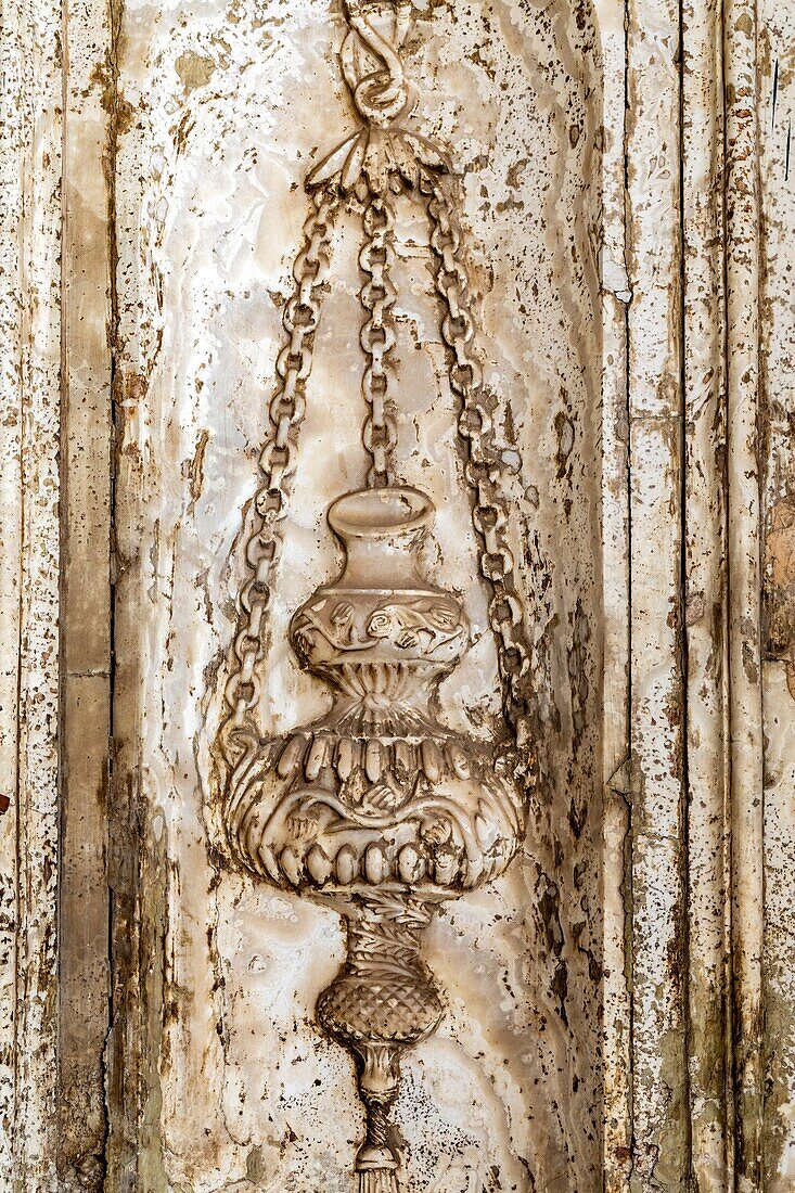 Decoration in the inner courtyard of the alabaster mosque of muhammad ali, 19th century turkish style, saladin citadel, cairo, egypt, africa