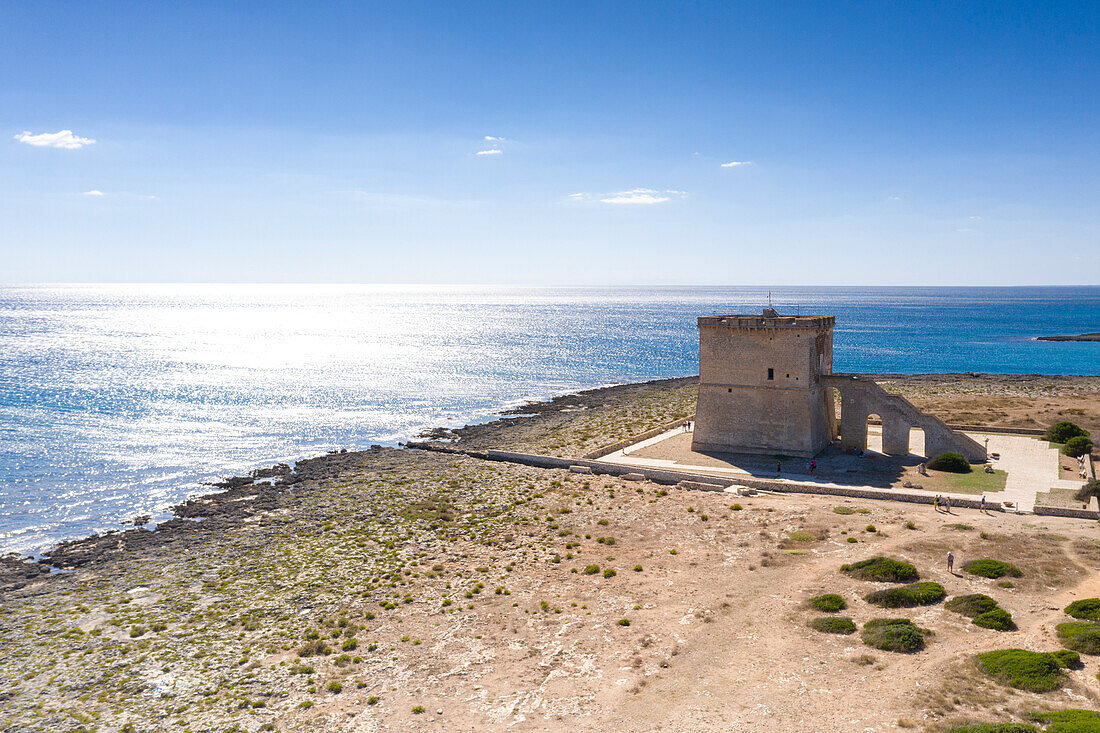 Alter Aussichtsturm Torre Chianca am Meer, Torre Lapillo, Porto Cesareo, Provinz Lecce, Salento, Apulien, Italien