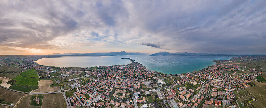 The village of Sirmione with its peninsula in Garda Lake, Brescia, Lombardia, Italy