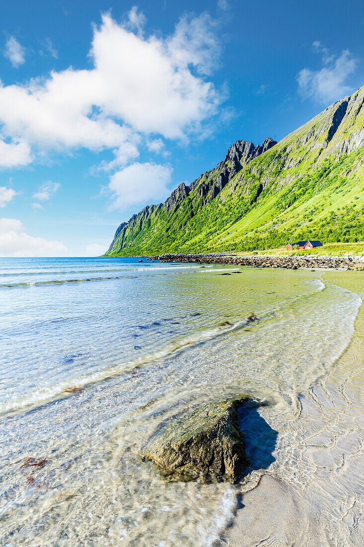 Ersfjord beach in summer, Senja, Troms county, Norway