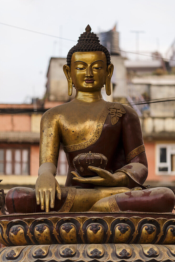 Buddha in Patan durbar square, Kathmandu Valley, Nepal, Asia