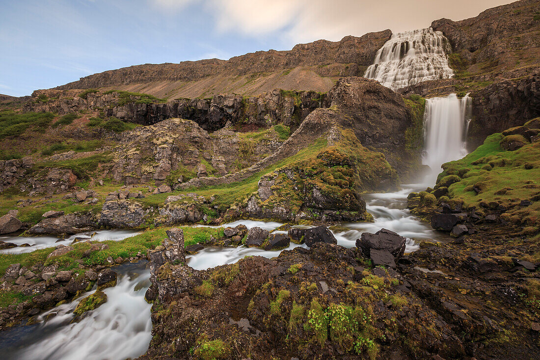 Dynjandi Wasserfall, Westfjorde, Island, Nordeuropa
