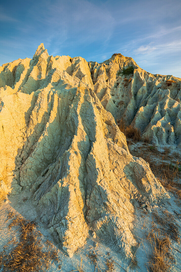 Rock pinnacles of cliffs at dawn, Xi beach, Kefalonia, Ionian Islands, Greece