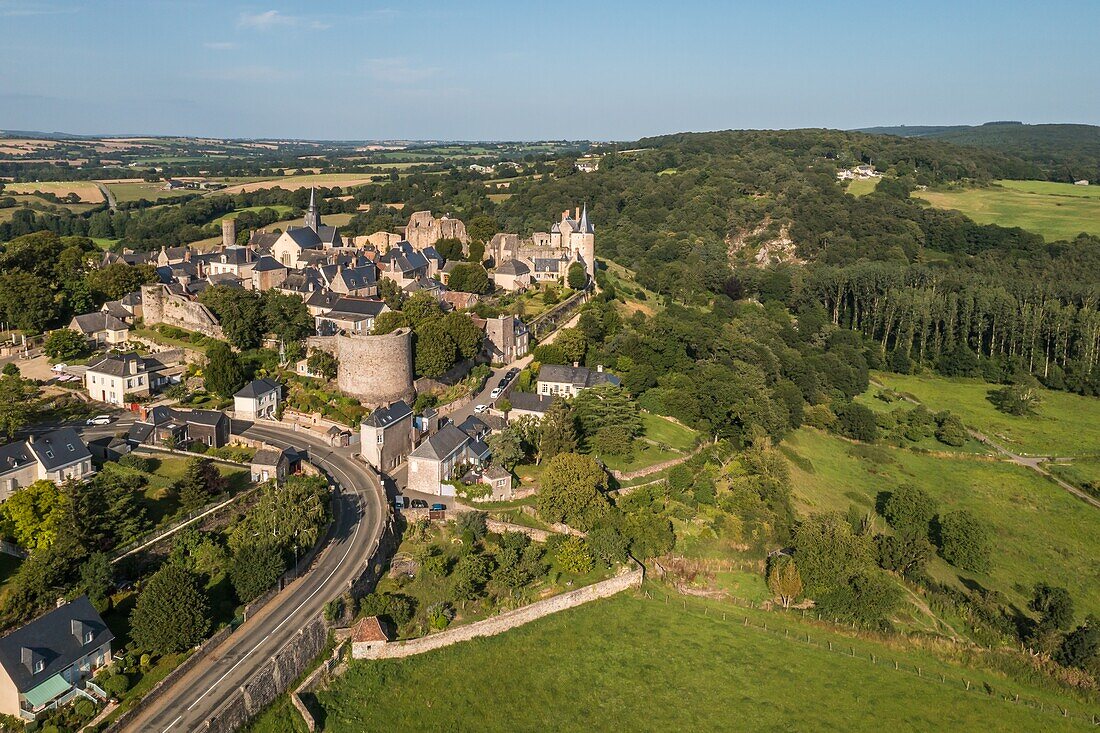 Drone view, sainte suzanne, (53) mayenne, pays de la loire