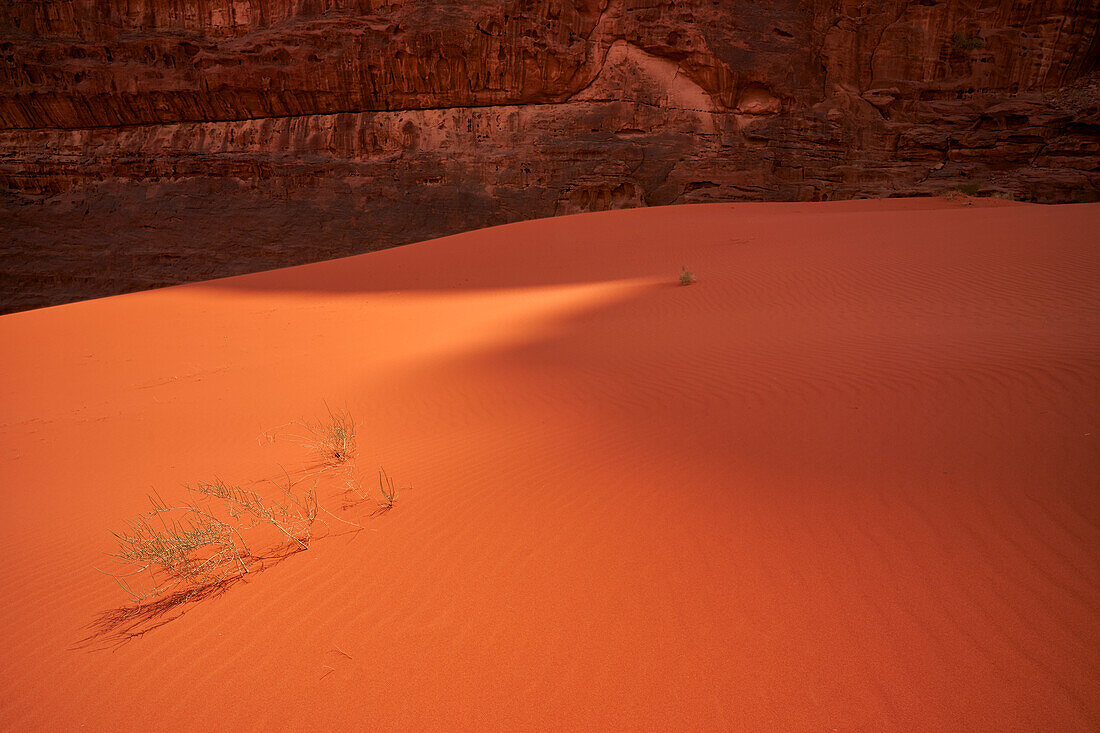 Ray of light in Wadi-Rum desert, Jordan, Middle East, Asia