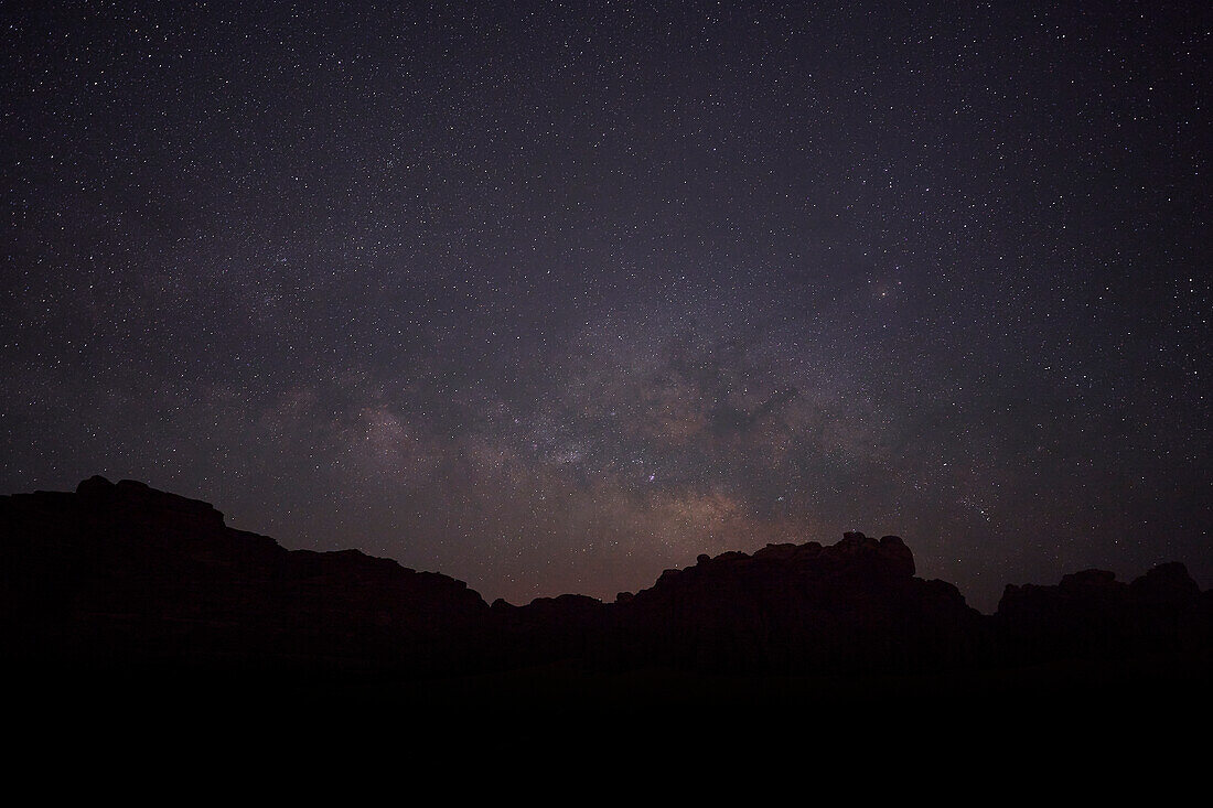 Milchstraße in der Wadi-Rum-Wüste, Jordanien, Naher Osten, Asien