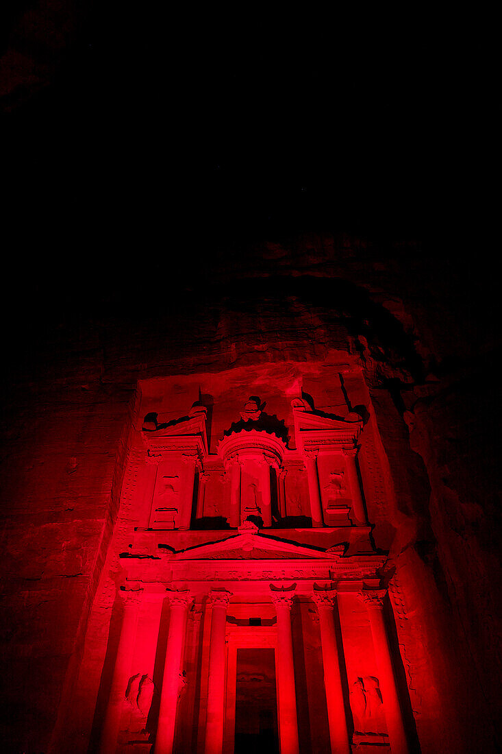 Petra bei Nacht, Wadi Musa, Petra, Jordanien, Naher Osten