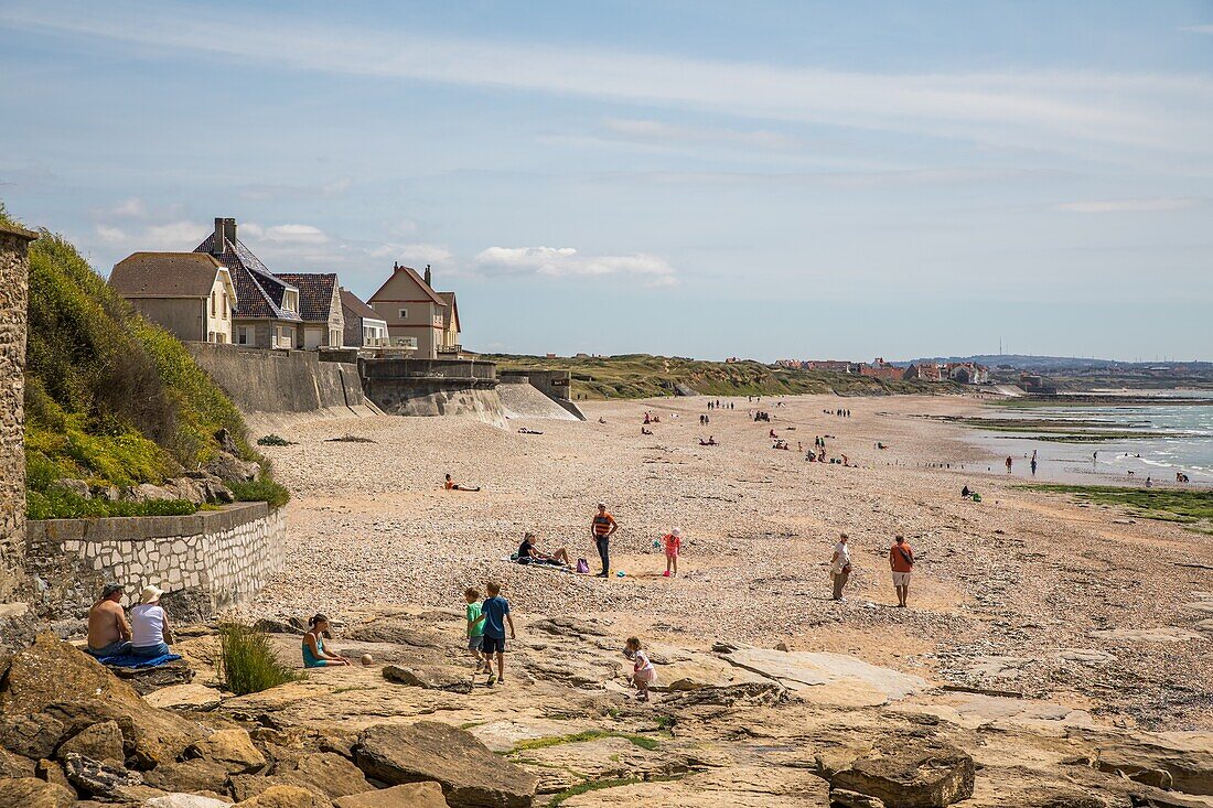 Ambleteuse beach, ambleteuse, (62) pas-de-calais, france