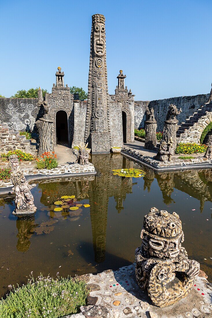 The robert tatin museum, the home of the ceramist, painter, sculptor who made his house and gardens an environment of art, cosse le vivien, (53) mayenne, pays de la loire, france