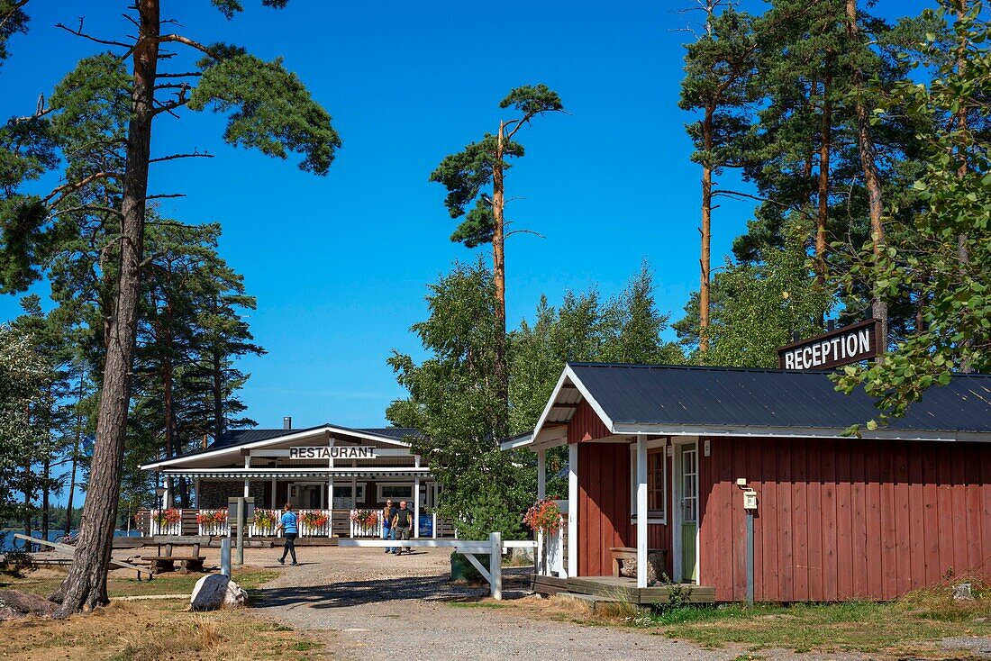 Restaurant at Mossala Island Resort Southwest Finland archipelago. The archipelago ring road or Saariston rengastie is full of things to see, do and do. The Archipelago Trail can be taken clockwise or counter clockwise, starting in the historical city of Turku, and continuing through rural archipelago villages and astonishing Baltic Sea sceneries. The Trail can be taken from the beginning of June until the end of August.