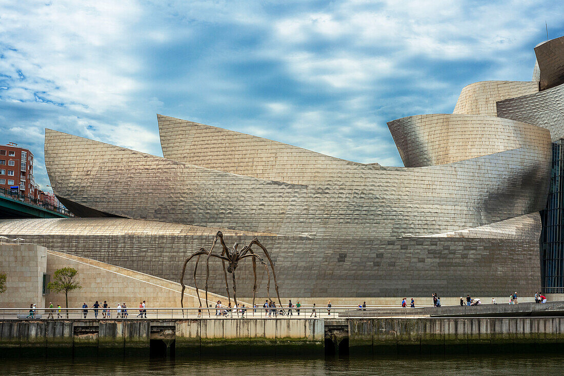 Spider sculpture 'Maman' by Louise Bourgeois outside Guggenheim museum in Bilbao, Spain