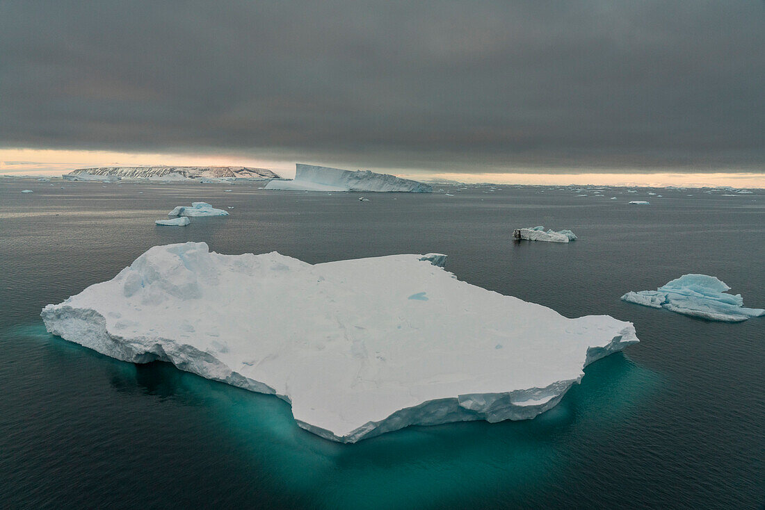 Icebergs, Larsen Inlet, Weddell Sea, Antarctica.