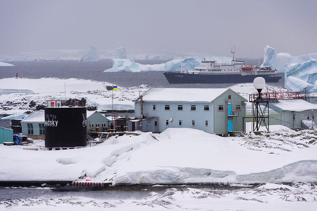 Vernadsky research base, the Ukrainian Antarctic station at Marina Point on Galindez Island in the Argentine Islands, Antarctica. Antarctica.