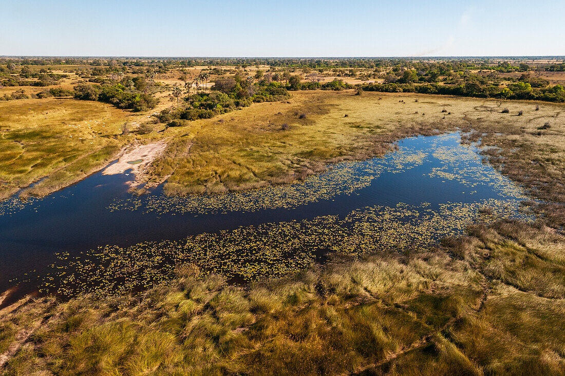 Luftaufnahme des Okavango-Deltas. Okavango-Delta, Botsuana.