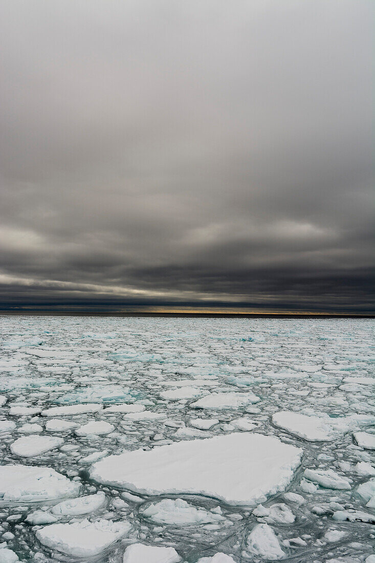 Schmelzendes arktisches Meereis. Nordpolare Eiskappe, Arktischer Ozean