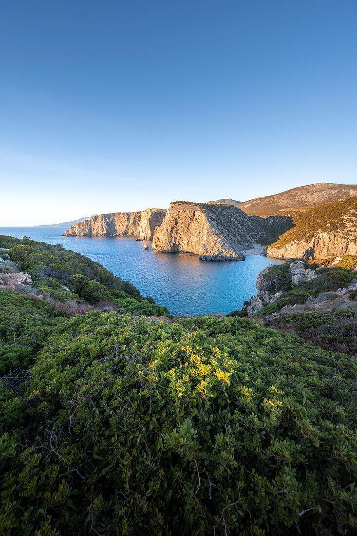 Cala domestica Kap und Strand, Sulcis Iglesiente Sud Sardegna Provinz, Sardegna, Italien
