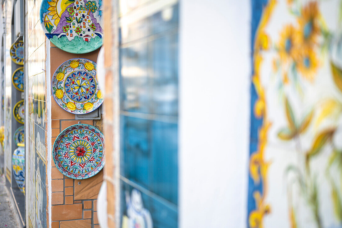 Ravello, Amalfi Coast, Campania, Italy. Details of local ceramic.