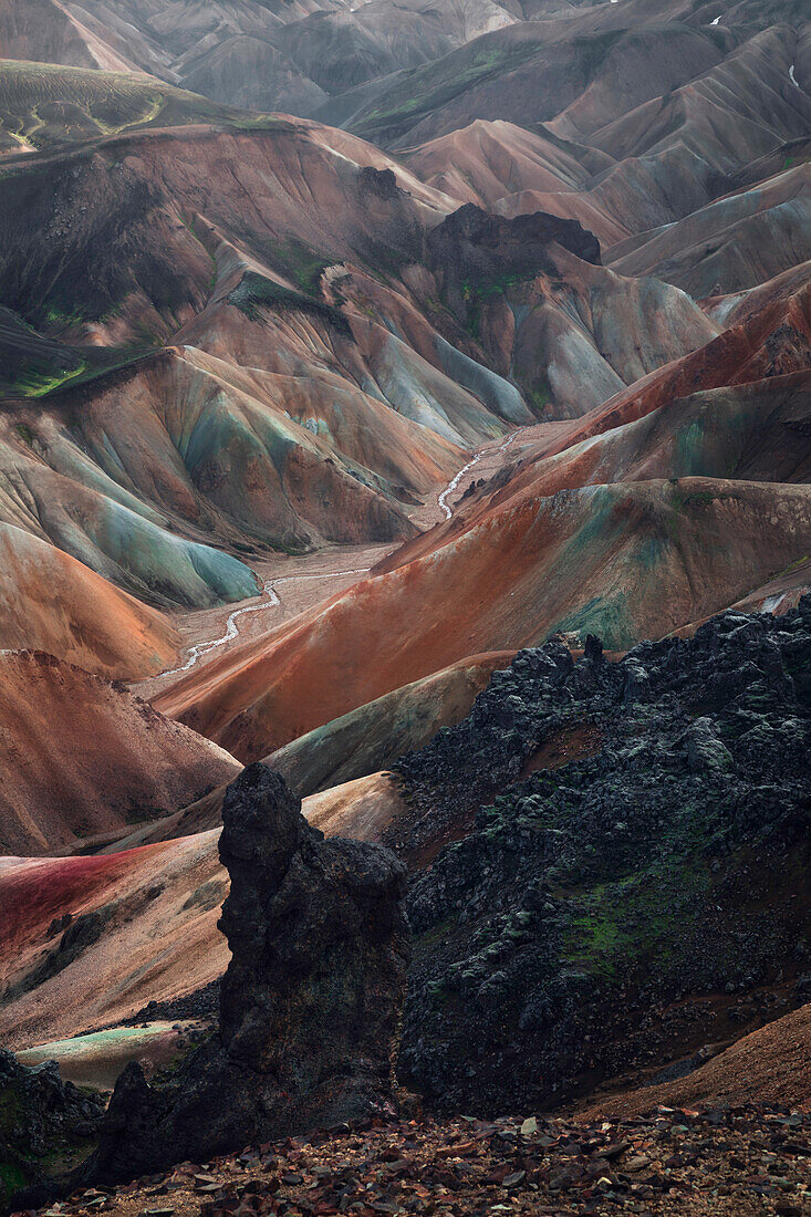 The coloured mountains of Landmannalaugar, Highlands of Iceland