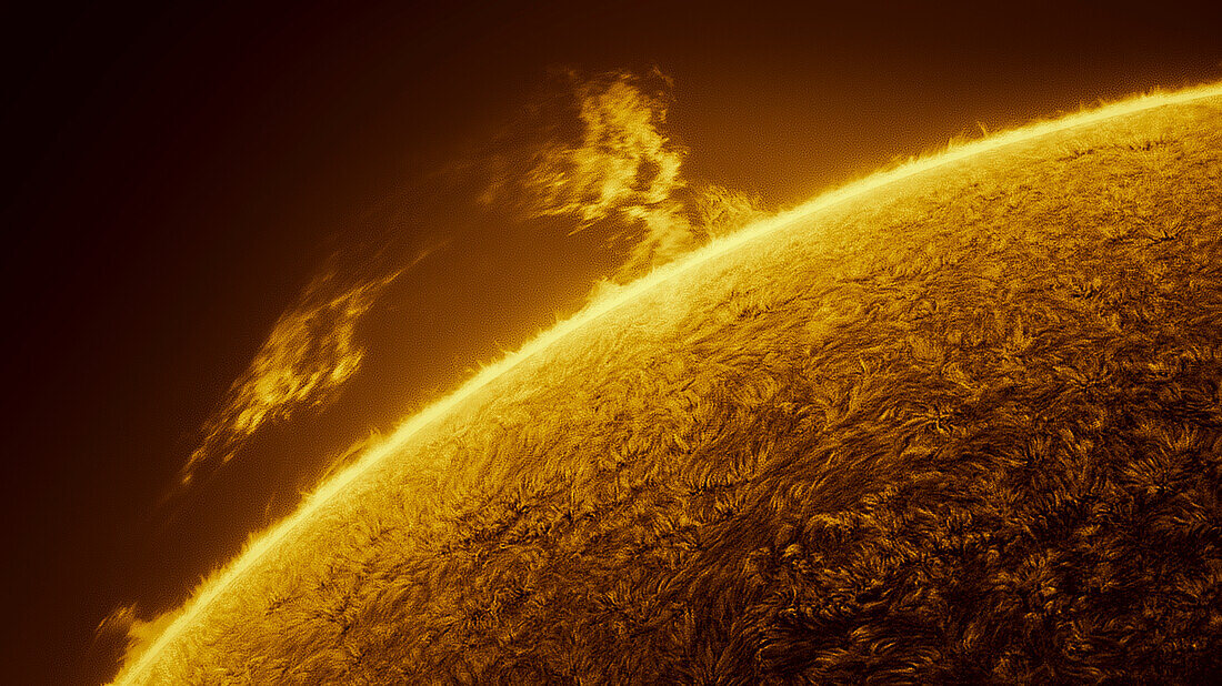 Large solar prominence releasing coronal mass ejection