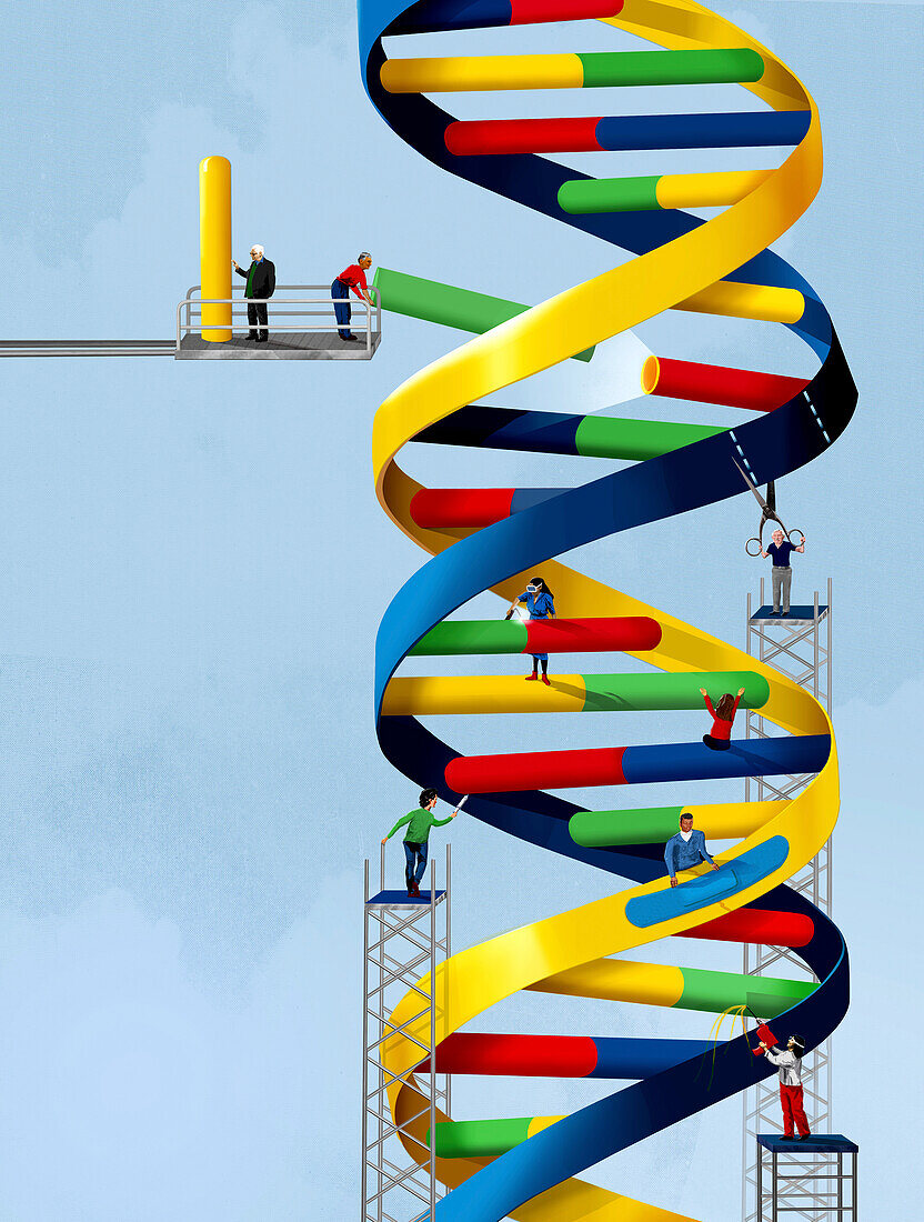 DNA repair, conceptual illustration