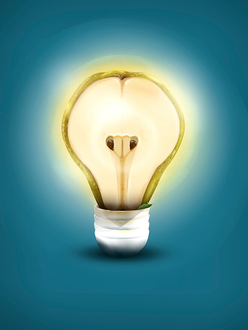 Pear bulb, conceptual illustration