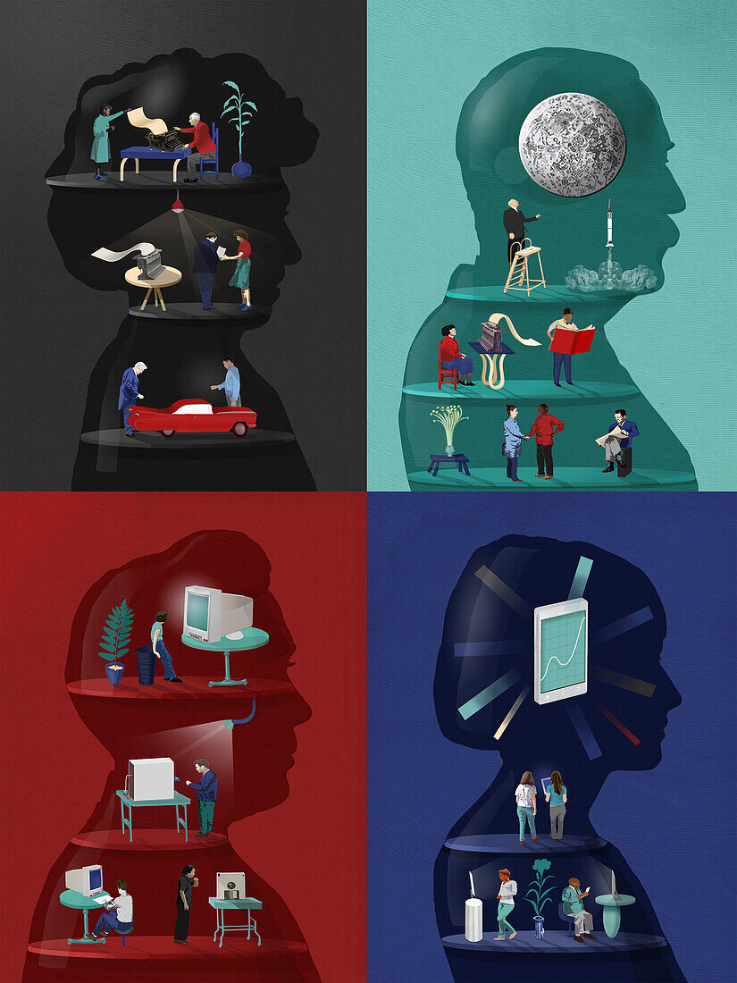Generations tech, conceptual illustration