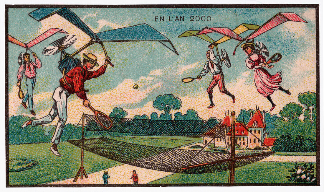 Aerial tennis, illustration