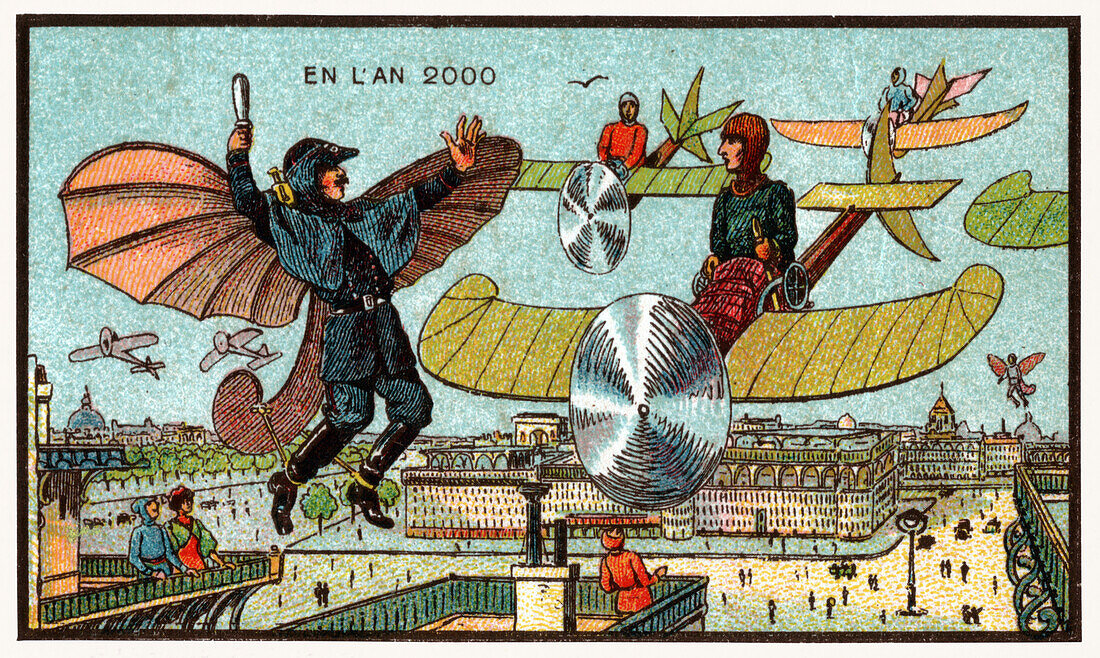 Flying policeman, illustration