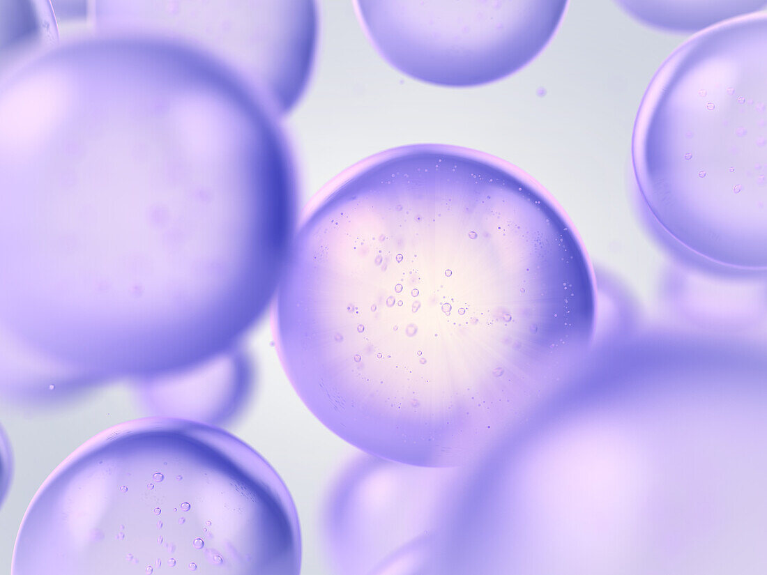 Hyaluronic acid droplets, illustration