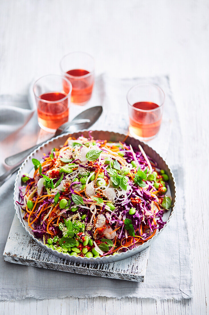 Green mango slaw with chilli lime dressing