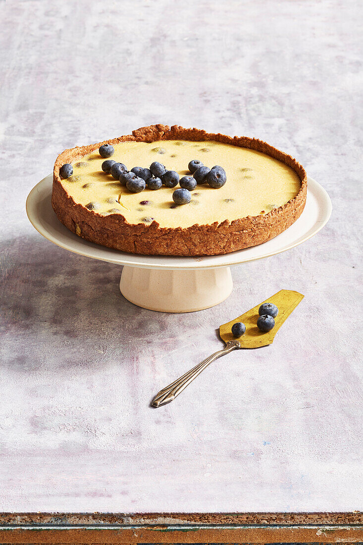 Blueberry tofu cake