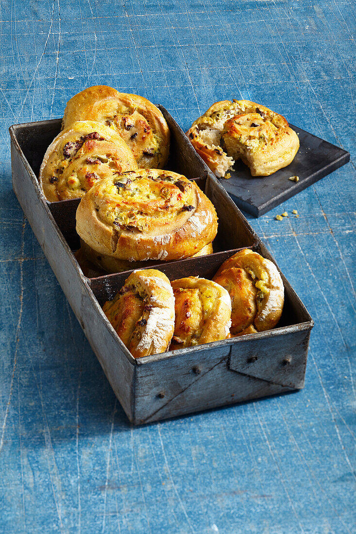 Olive pastry snails