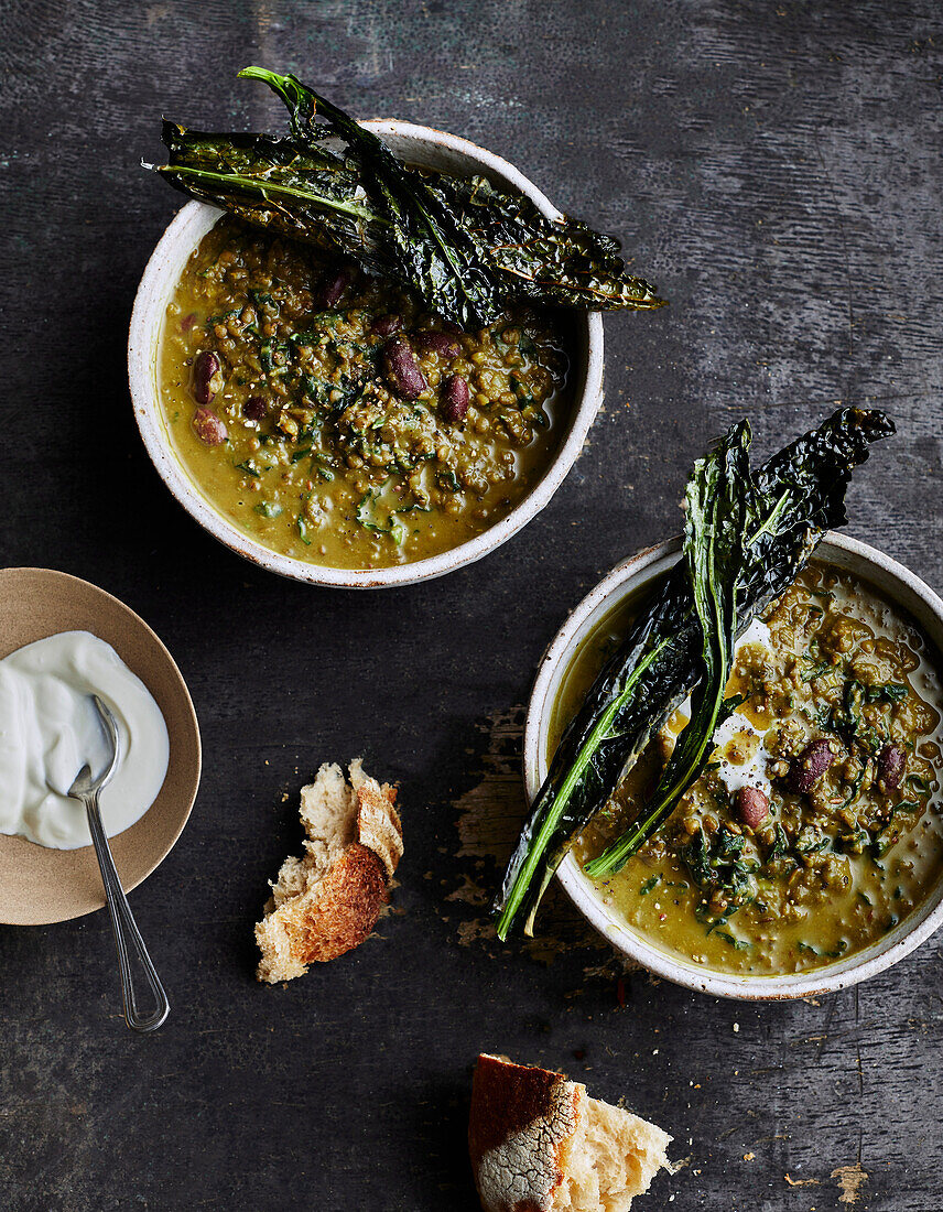 Spiced Persian bean soup