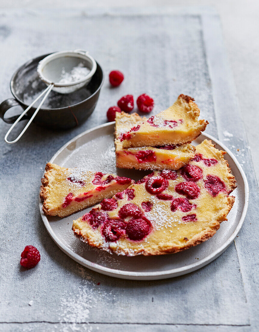 Raspberry coconut pie