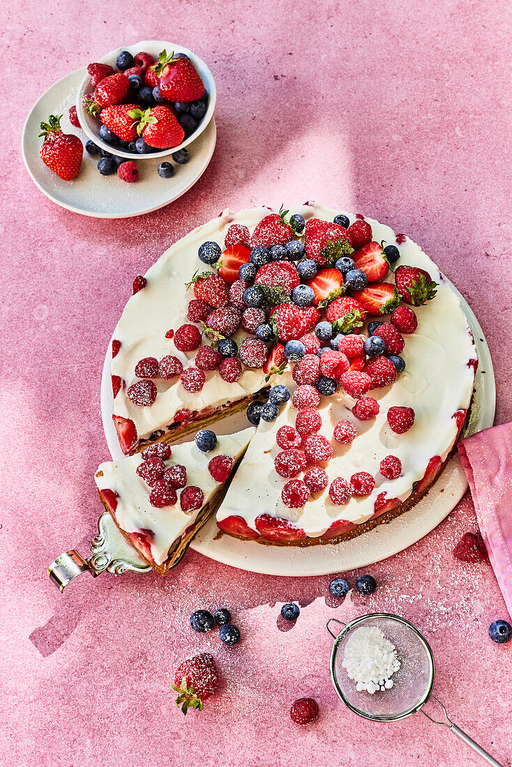 Berry tart with summer berries