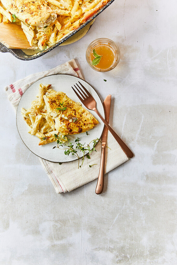 Philadelphia-Hähnchen mit Rigatoni