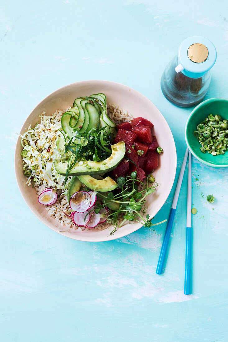 Watermelon tuna poke bowl