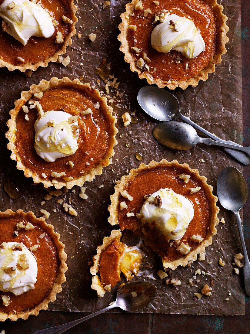 Spiced pumpkin and honey pies