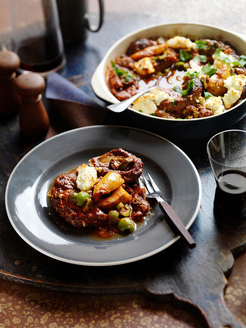 Italian olve and veal casserole