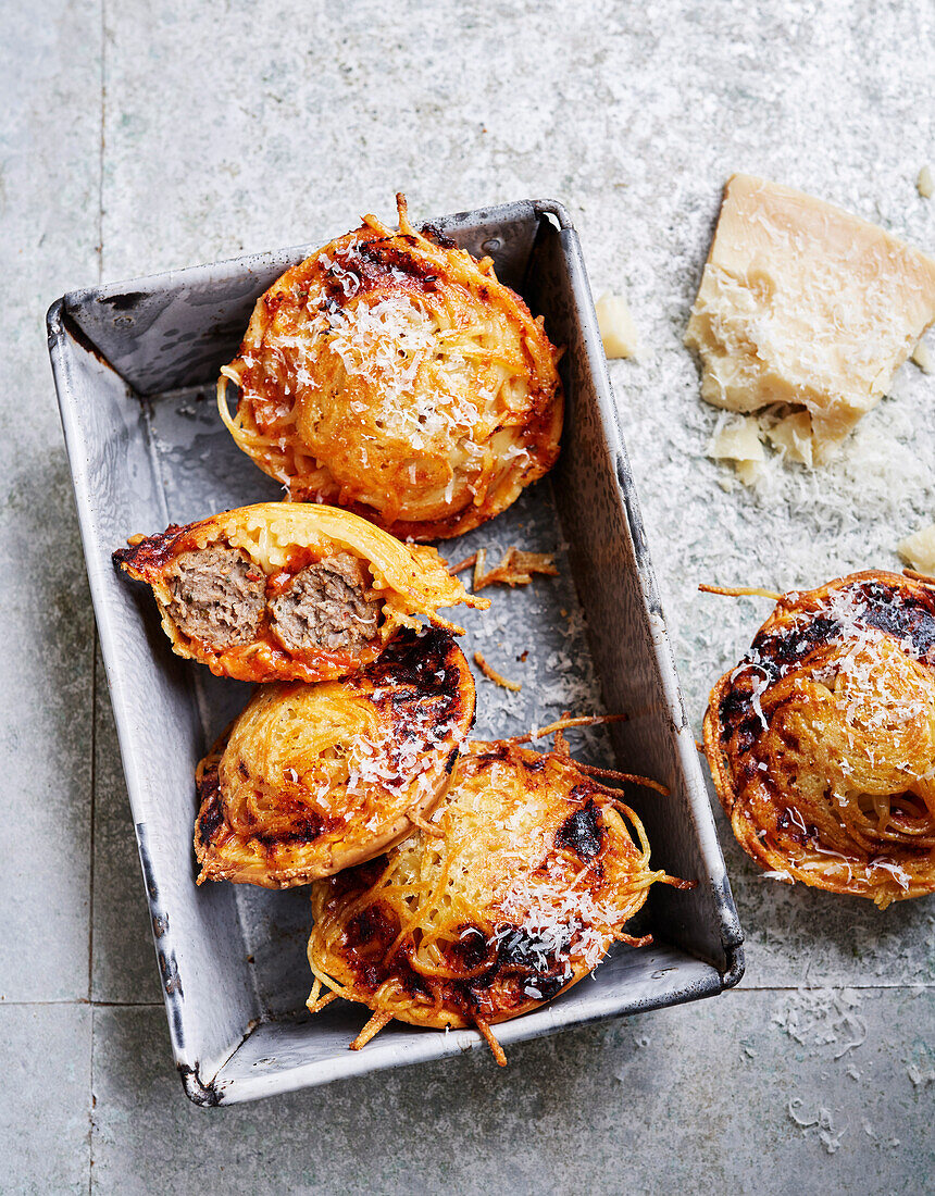 Spaghetti-Fleischbällchen-Pies